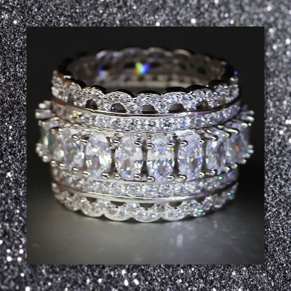 JUST IN🆕 Multi Layer 925 Silver Sapphire Eternity - Picture 2 of 8